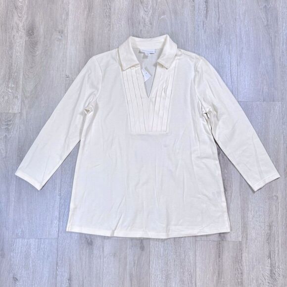 Charter Club Tops - White Pleated Top XS